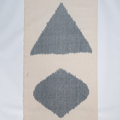 Blue & White Cotton Handloom Ikat Fabric - 44" (112 cm)