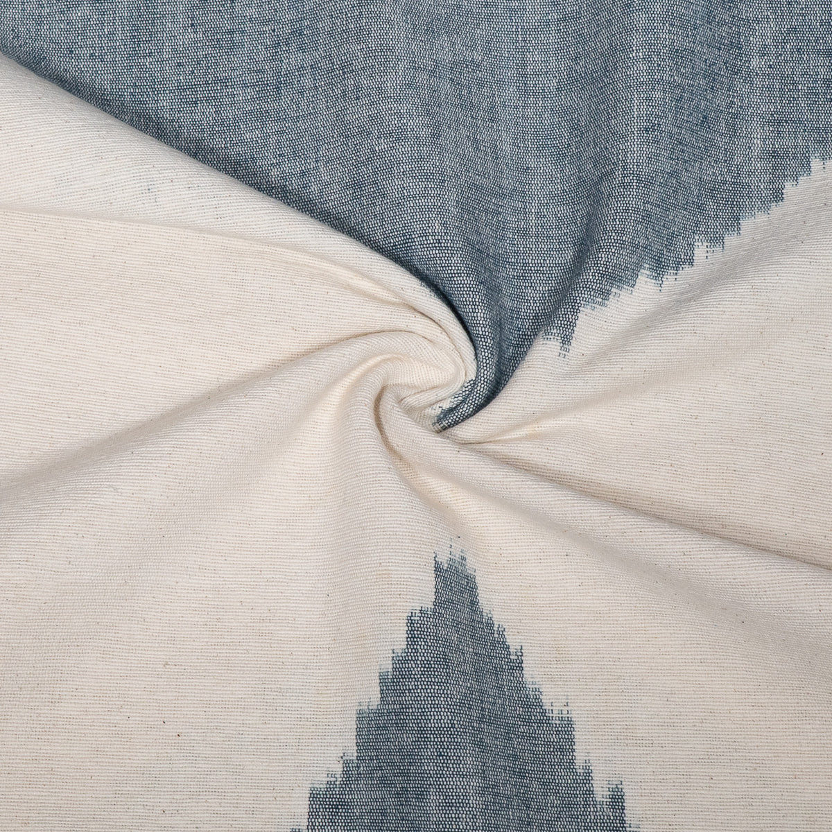 Blue & White Cotton Handloom Ikat Fabric - 44" (112 cm)