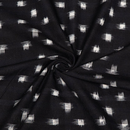 Black & White Cotton Handwoven Double Ikat Fabric - 44" (112 cm)