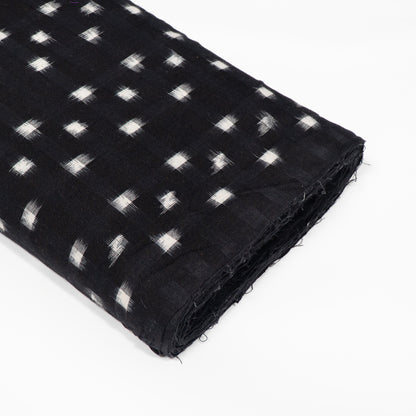 Black & White Cotton Handwoven Double Ikat Fabric - 44" (112 cm)