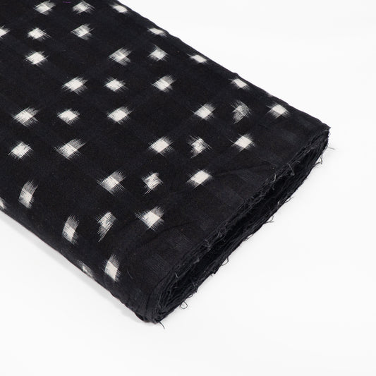 Black & White Cotton Handwoven Double Ikat Fabric - 44" (112 cm)
