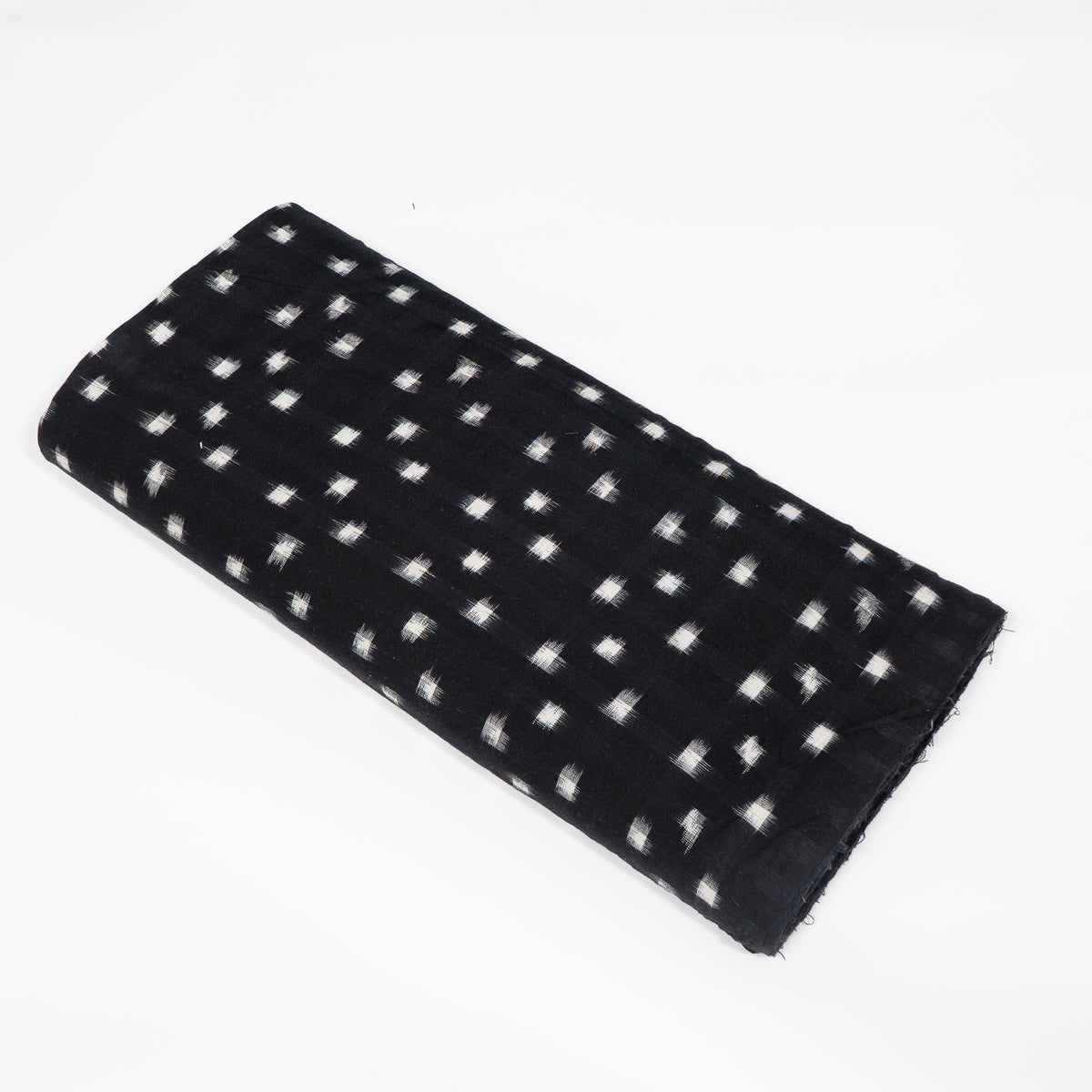 Black & White Cotton Handwoven Double Ikat Fabric - 44" (112 cm)