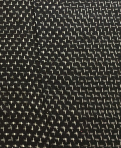 Black Cotton Handloom Double Ikat | 1 Meter (SKU: IKK-179)