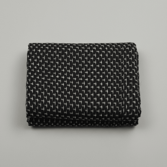 Black Cotton Handloom Double Ikat | SKU: IKK-179