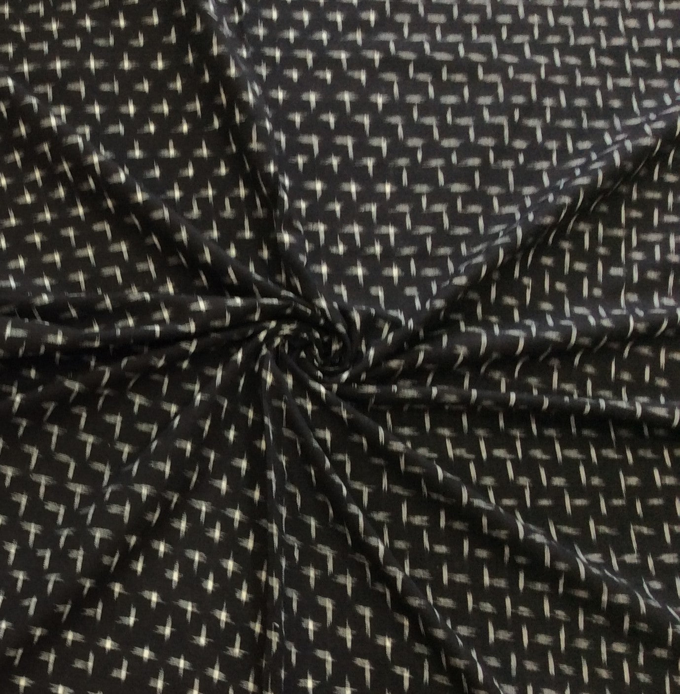Black Cotton Handloom Double Ikat (SKU: IKK-179)