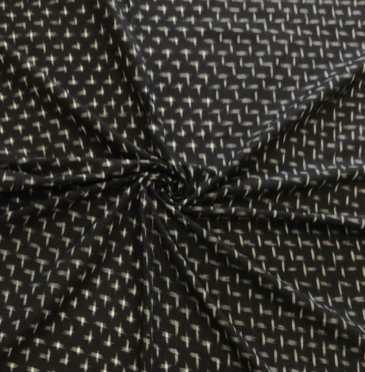 Black Cotton Handloom Double Ikat (SKU: IKK-179)