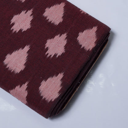Maroon Fine Quality Cotton Handloom Ikat Fabric for Dresses | Width: 44"