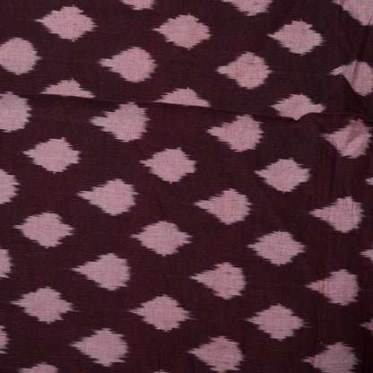 Maroon Fine Quality Cotton Handloom Ikat Fabric for Dresses | Width: 44"