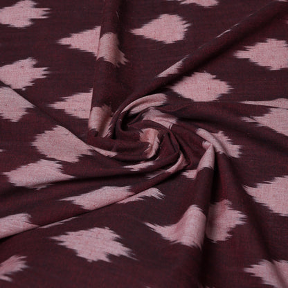 Maroon Fine Quality Cotton Handloom Ikat Fabric for Dresses | Width: 44"