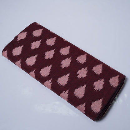 Maroon Fine Quality Cotton Handloom Ikat Fabric for Dresses | Width: 44"