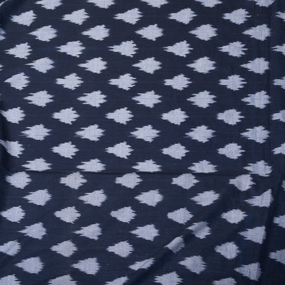 Navy Blue & White Fine Quality Cotton Handloom Ikat | SKU: IKK-376