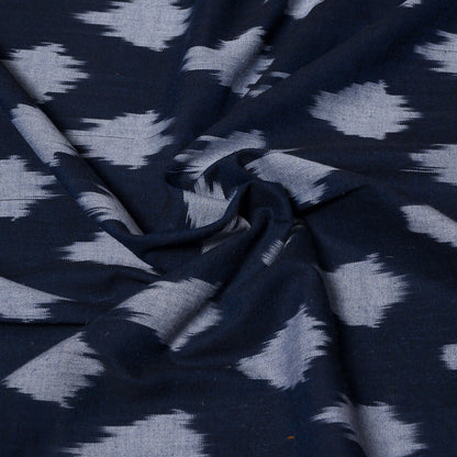 Navy Blue & White Fine Quality Cotton Handloom Ikat | SKU: IKK-376