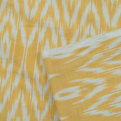 Yellow and White Fine Quality Cotton Handloom Ikat | SKU: IKK-402
