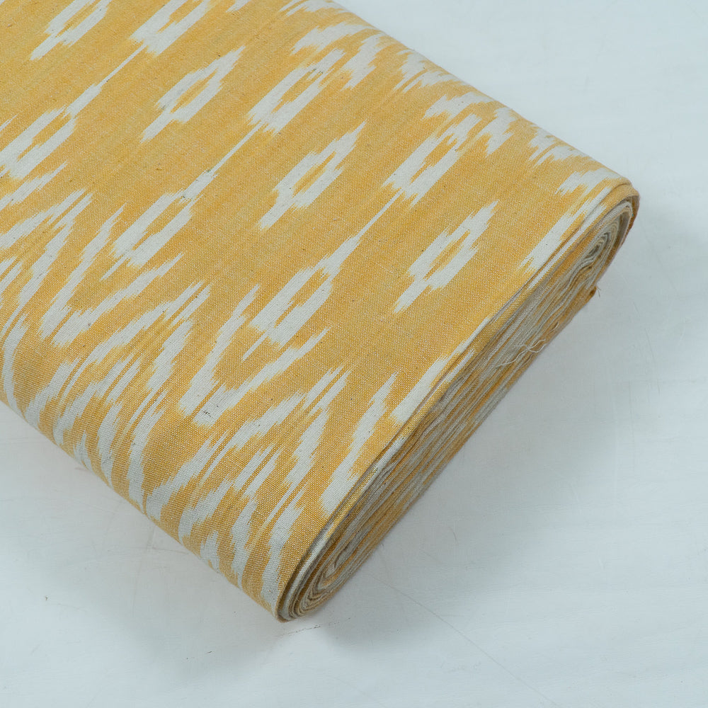 Yellow and White Cotton Handloom Ikat (Sku: IKK-402)