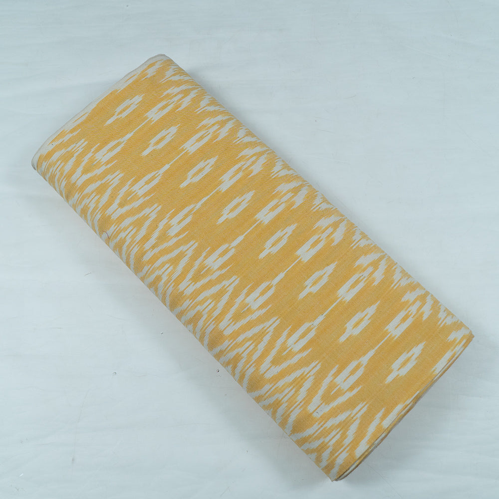 Yellow and White Cotton Handloom Ikat (Sku: IKK-402)