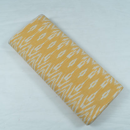 Yellow and White Fine Quality Cotton Handloom Ikat | SKU: IKK-402