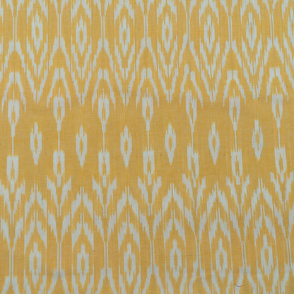 Yellow and White Fine Quality Cotton Handloom Ikat | SKU: IKK-402