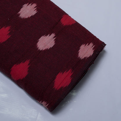 Maroon Fine Quality Cotton Handloom Ikat Fabric for Dresses | Width: 44"