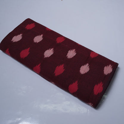 Maroon Fine Quality Cotton Handloom Ikat Fabric for Dresses | Width: 44"