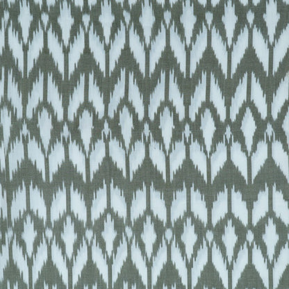 Light Green & White Cotton Handloom Ikat Fabric for Dresses | Width: 44"