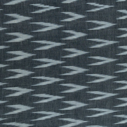 Grey & White Linen Cotton Blend Ikat | SKU: IKK-453