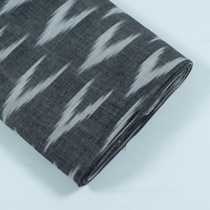 Grey & White Linen Cotton Blend Ikat | SKU: IKK-453