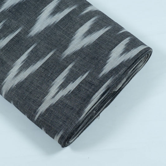 Grey & White Linen Cotton Blend Ikat (Sku: IKK-453)