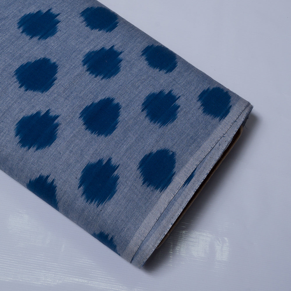 Blue on Blue Fine Quality Cotton Handloom Ikat (Sku: IKK-454)