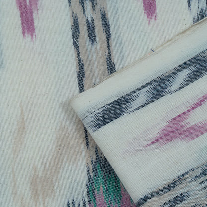 Multi Color Big Pattern Cotton Handloom Ikat Fabric for Dresses | Width: 44"