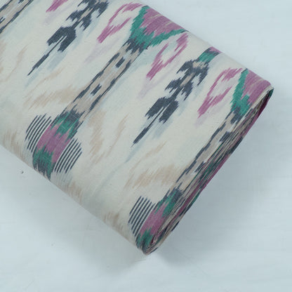 Multi Color Big Pattern Cotton Handloom Ikat Fabric for Dresses | Width: 44"