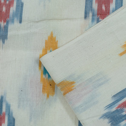 Multi Color Fine Quality Cotton Handloom Ikat Fabric for Dresses | Width: 44"