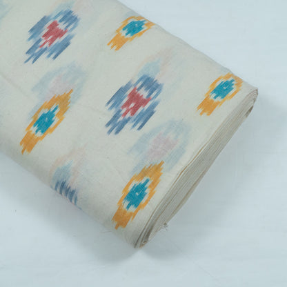 Multi Color Fine Quality Cotton Handloom Ikat Fabric for Dresses | Width: 44"