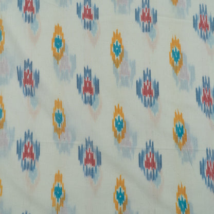 Multi Color Fine Quality Cotton Handloom Ikat Fabric for Dresses | Width: 44"