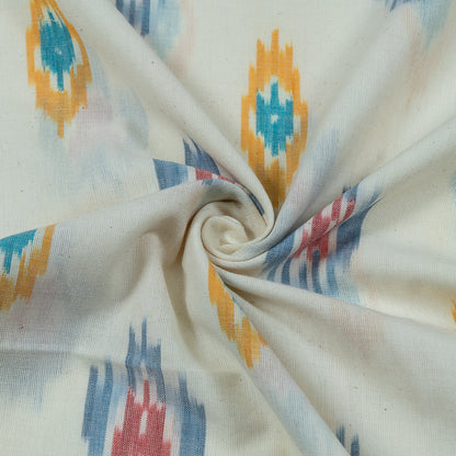 Multi Color Fine Quality Cotton Handloom Ikat Fabric for Dresses | Width: 44"