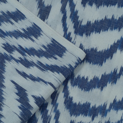 Blue & White Big Pattern Fine Quality Cotton Handloom Ikat | SKU: IKK-460