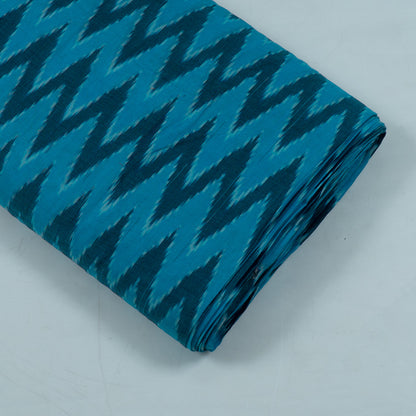 Turquoise Chevron Cotton Voile Mercerised Handloom Ikat (Sku: IKK-471)