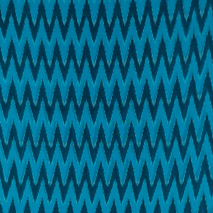 Turquoise Chevron Cotton Voile Mercerised Handloom Ikat (Sku: IKK-471)