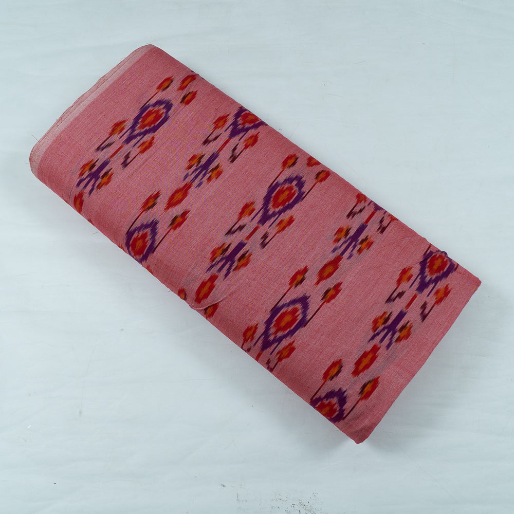 Pink, Blue & Red Cotton Voile Mercerised Handloom Ikat (Sku: IKK-477)