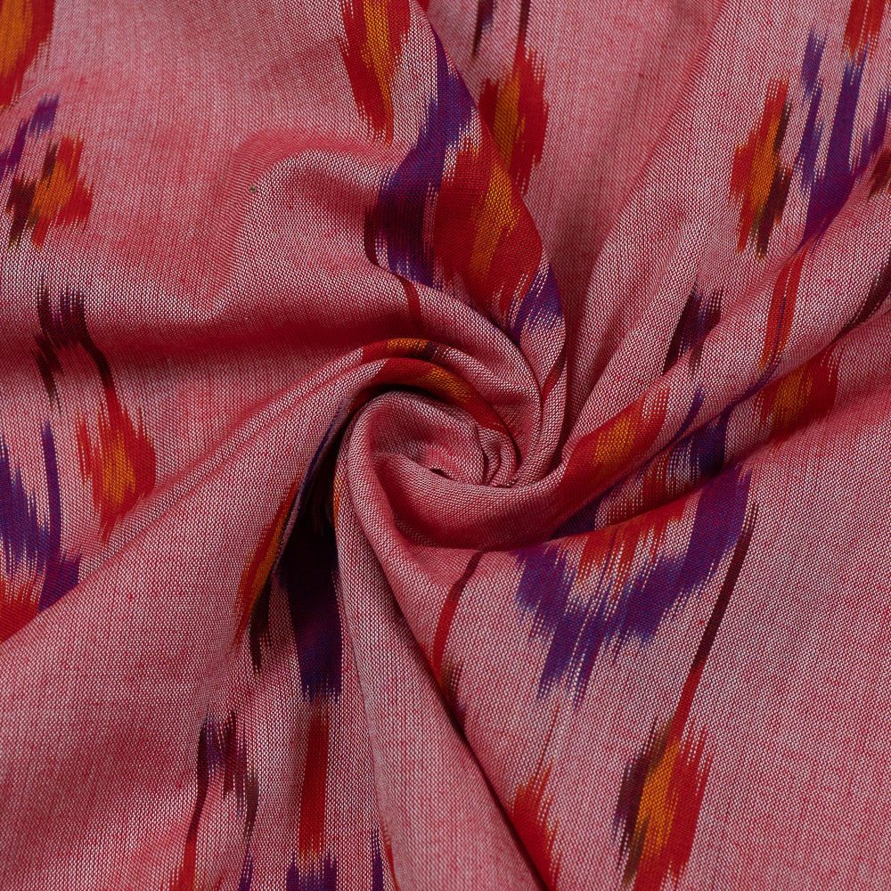 Pink, Blue & Red Cotton Voile Mercerised Handloom Ikat (Sku: IKK-477)