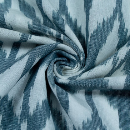 Grey, White Fine Quality Cotton Handloom Ikat Fabric for Dresses | Width: 44"