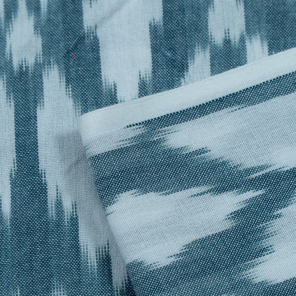 Grey, White Fine Quality Cotton Handloom Ikat Fabric for Dresses | Width: 44"