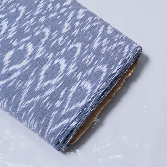 Powder Blue & White Fine Quality Cotton Handloom Ikat (Sku: IKK-493)