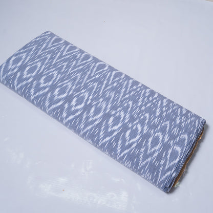 Powder Blue & White Fine Quality Cotton Handloom Ikat (Sku: IKK-493)