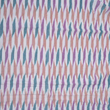 Multicolor Small Design Fine Quality Cotton Handloom Ikat Fabric for Dresses | Width: 44"