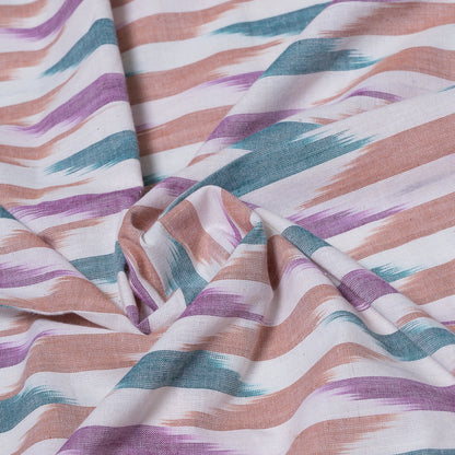 Multicolor Small Design Fine Quality Cotton Handloom Ikat Fabric for Dresses | Width: 44"