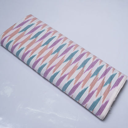 Multicolor Small Design Fine Quality Cotton Handloom Ikat Fabric for Dresses | Width: 44"