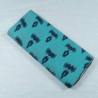 Blue, Grey Fine Quality Cotton Handloom Ikat Fabric for Dresses | Width: 44"