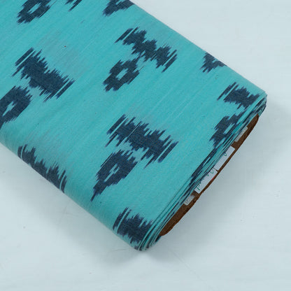 Blue, Grey Fine Quality Cotton Handloom Ikat Fabric for Dresses | Width: 44"