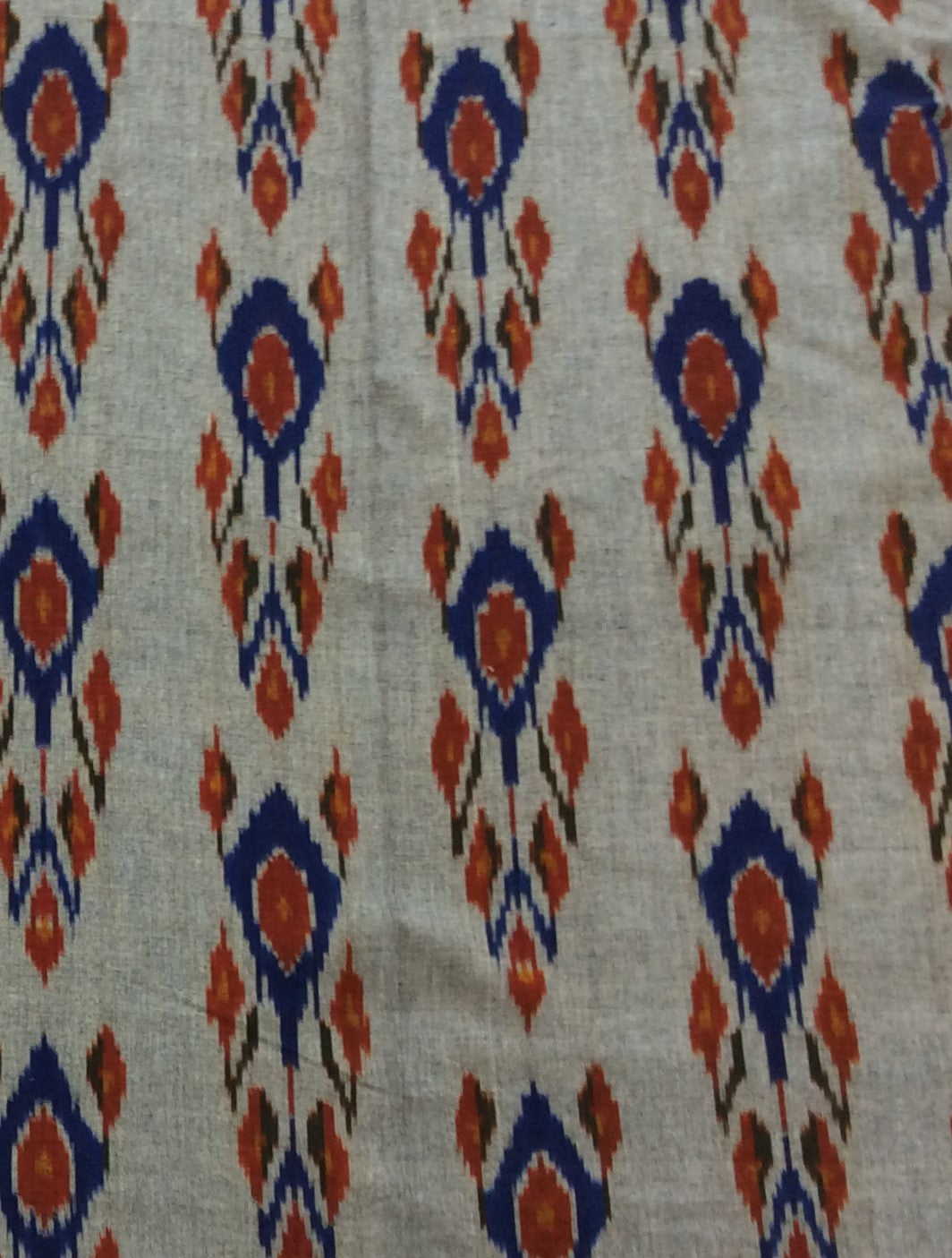 Grey, Multicolor Handloom Cotton Ikat (Width: 44 inches or 112 cm)