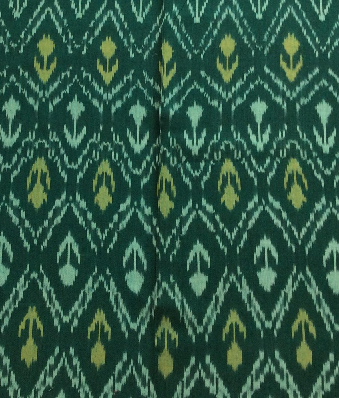 Green Color Fine Quality Cotton Handloom Ikat (SKU: IKK-498)